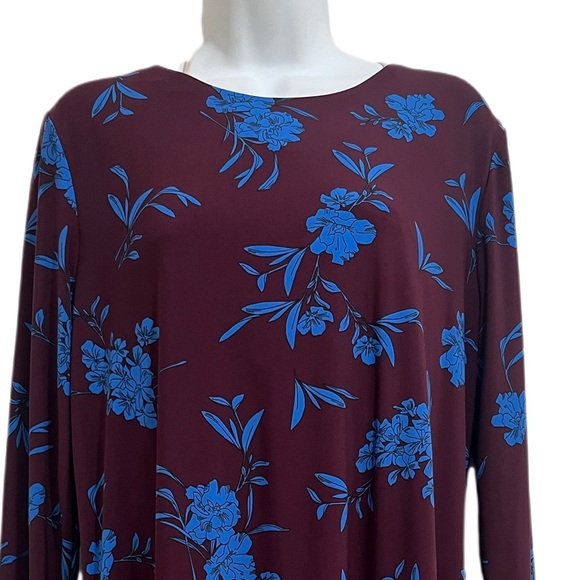 Lauren Ralph Lauren Burgundy and Blue Floral Dress - Picture 3 of 9